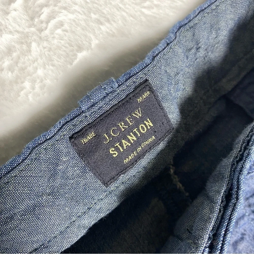 J. Crew Stanton Blue Stripe summer boat shorts 9” inseam‎ size 35 Cotton